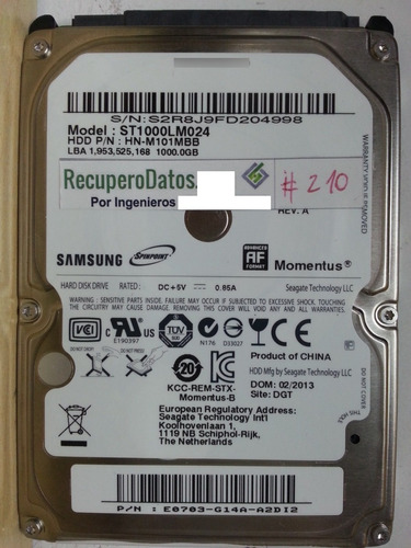 Disco Samsung St1000lm024 1tb Sata 2.5 - 233 Recuperodatos