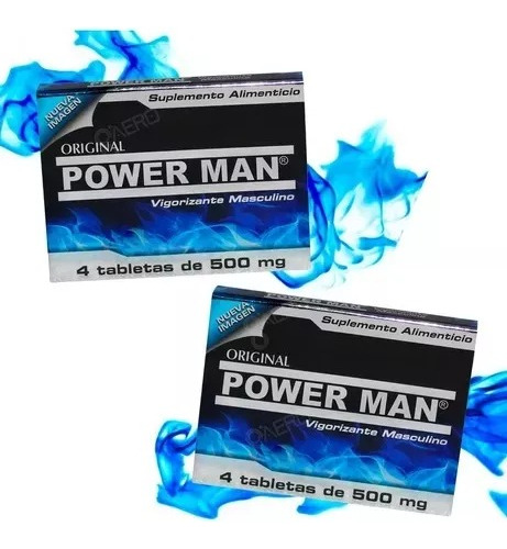 Power Man Vigorizante, Pastilla Azul 8 Tabletas De 500 Mg