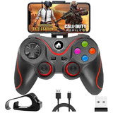 Control Para Celular Bluetooth Con Soporte Gamepad Android Color Rojo