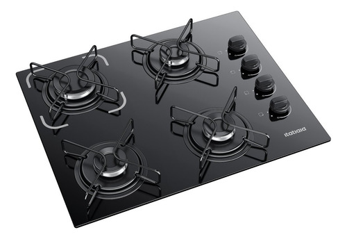 Cooktop A Gás 4 Bocas Essencial Mesa De Vidro Itatiaia