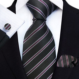 Corbatas Para Caballero C/mancuernillas Pañuelo Ropa Formal