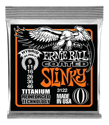 Ernie Ball Coated 3122 Pack Cuerdas Guitarra Electrica 9-46