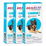 3 Bravecto Cães Transdermal Antipulgas Carrapato 20 Á 40kg