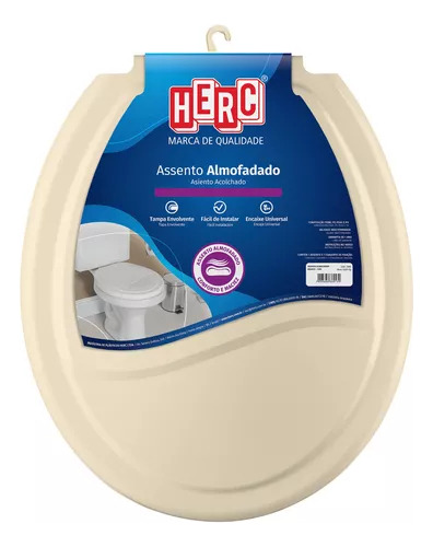 Assento Sanitario Almofadado Branco Macio Herc