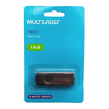 Pendrive Multilaser Twist Pd588 16gb 2.0 Preto E Prateado