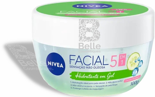 Creme Nivea Facial Gel Fresh Com Ácido Hialurônico E Pepino