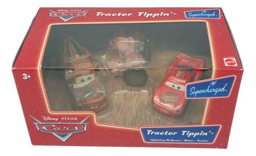 Set Pixar Cars Tractor Tippin Mcqueen Mate Blister Amarillo