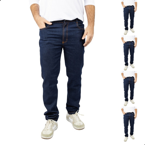Kit 5 Calça Jeans Lycra Masculina Adulto Trabalho