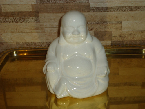 Buda Porcelana Branca Craquelada Antigo