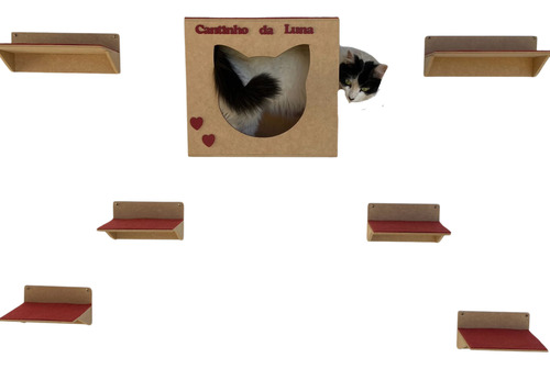 Playground Para Gato 7pcs Brinquedo Degraus Nichos + Brinde