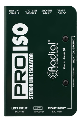 Radial Engineering Pro Iso Stereo Line Isolator +4db A -10db