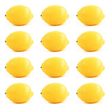 Limon Fruta Artificial Decorativa X12 Unid Tamaño Real