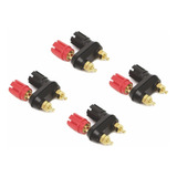 4 Piezas Terminal Conector Plug Doble Banana Negro Y Rojo