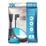 Cabo Hdmi 2.0 4k Ultrahd Em 90 Graus L Arc 3d Uhd 2m 2metros