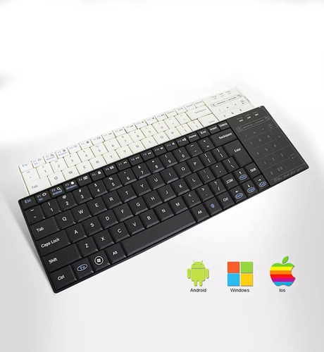 Mini Teclado Sem Fio Universal 2.4g Touchpad 2 Em 1 Tablet Cor De Teclado Branco