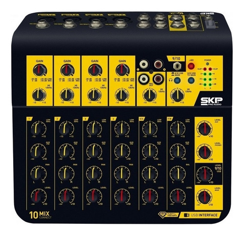 Consola Mixer Skp Mixconnect 10 Canales Usb Phantom Rca