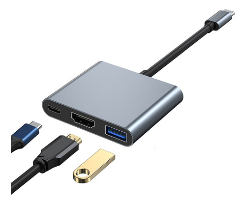 Adaptador Mac Windows Hub Usb-c A Hdmi Usb 3.0 Usb C 3 En 1 