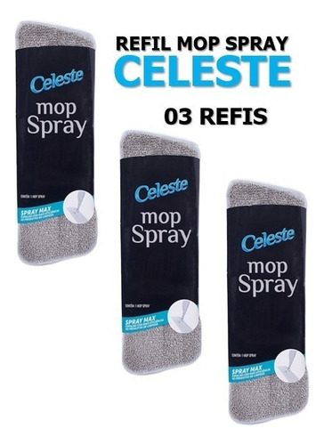 Mop Spray Celeste - Refil - Peça Reposição Cor Cinza