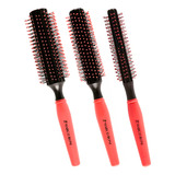 Kit 3 Escovas De Cabelo Anti Estática Marco Boni Vermelho