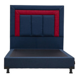 Cabecera Queen Size Dicasa Bora + Box Blu Azul Marino - Rojo