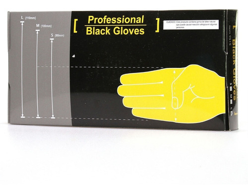 Guantes De Latex Negro Professional Black Gloves Barbero