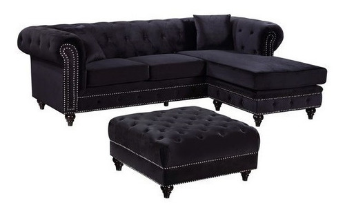 Sillon Sofa Esquinero Oslo Chesterfield + Puff De Regalo 