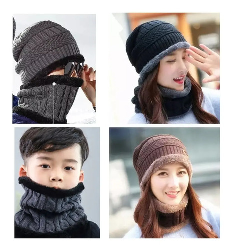 Gorro Bufanda Unisex Invierno Térmica Unitalla Mayoreo Eg