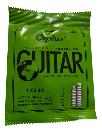 1pak 6 Cuerdas Orphee Gitarra Acosutica 10/47t/ernie Ball