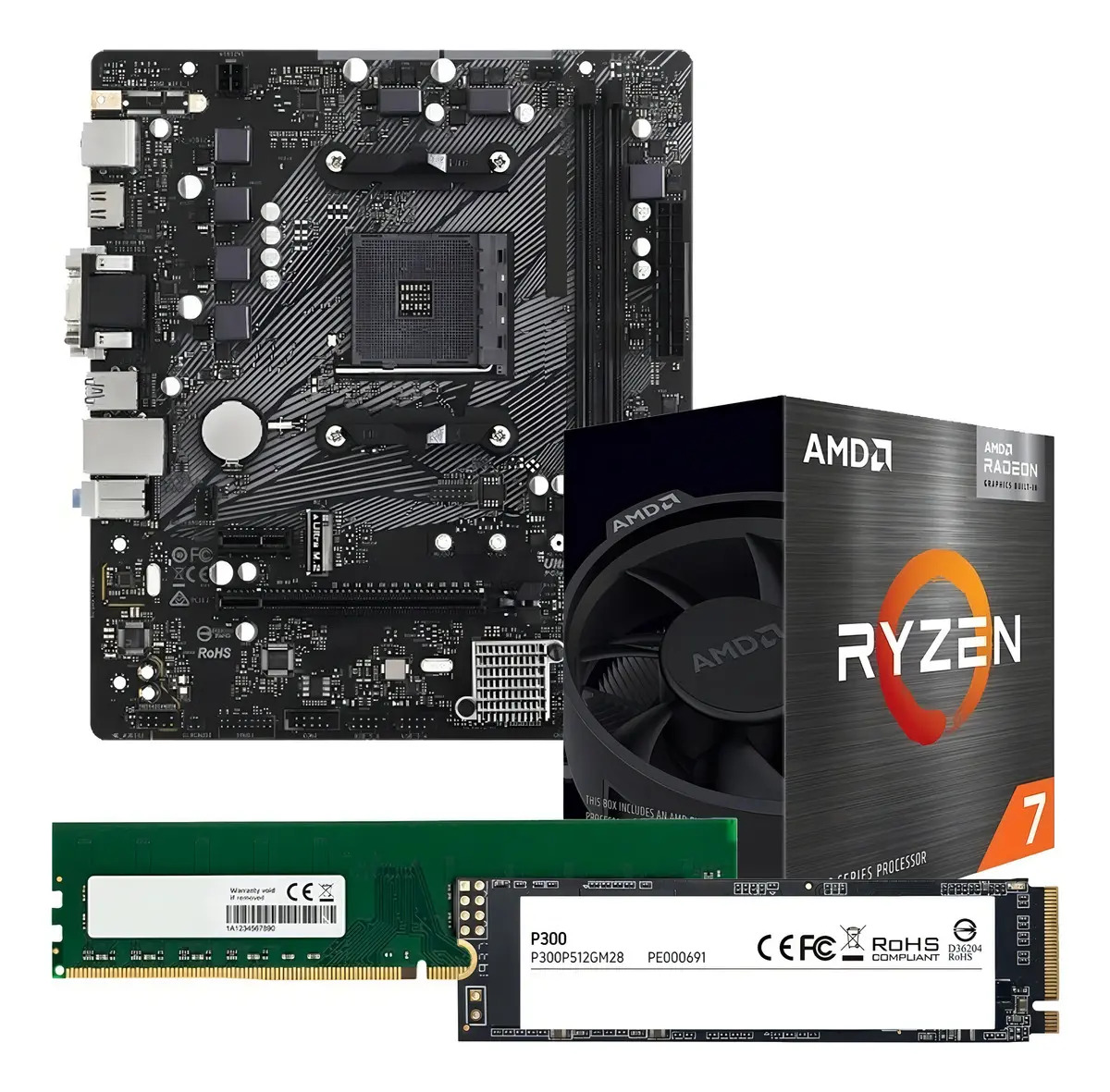 COMBO RYZEN 7 5700G + A520/B450 + 8GB + SSD NVME 240GB