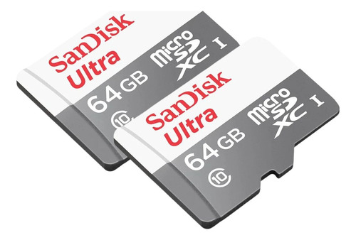 Kit 2 Cartão De Memória Sd 64gb 10 Sandisk Micro Xc Original