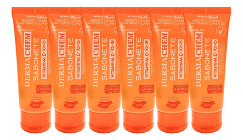 Kit 6 Sabonete Vitamina C Anti Idade Dermachem 100ml Atacado