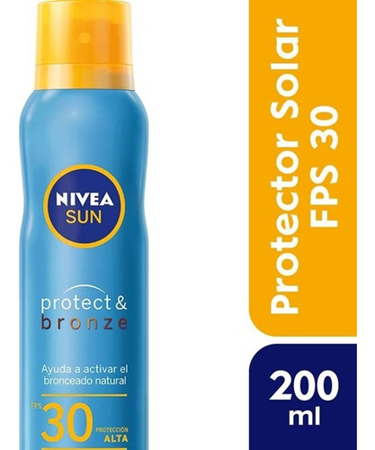 Nivea Sun Protector Solar Fps30+ Protect & Bronze 200ml