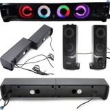 Caixinha De Som Para Pc Gamer Note Tv Smart Led Rgb  P2 Usb