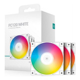 Kit Fan Com 3 Unidades Deepcool Fc120 Wh Rgb 120mm - White