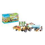 Figuras Armables Playmobil Country Tractor Con Tráiler +3