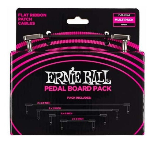 Ernie Ball Flat Ribbon Patch Cable Pedalboard Combo (p06224)