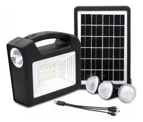 Kit Solar Portátil Panel +3 Lámparas Led Batería  Usb Gd-103