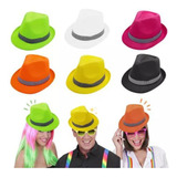 Sombrero Gorro Tanguero Fungi Fluo Cotillon Carioca X12