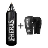 Saco De Pancadas Com Luva Fheras Boxe Muay Thai Mma 1,30m