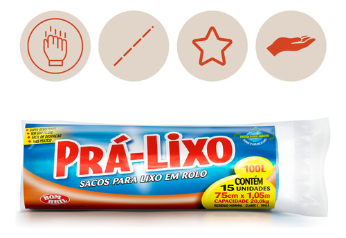 Rolo Saco Lixo Casa Resistente 100l Pra Lixo Bombril