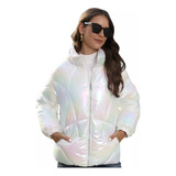 Chaqueta Acolchada Con Capucha Brillante De Moda De Invierno