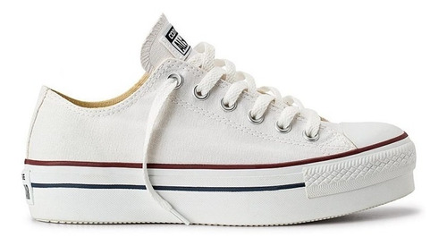 Zapatillas Converse All Star Plataforma Lona Blanca 35 Al 40