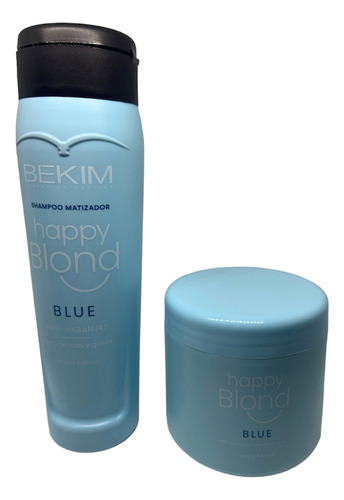 Shampoo Y Mascara Matizador Azul Blond Happy 250ml Bekim Kit