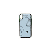 Funda Protector Para iPhone Avion Mapa Azul