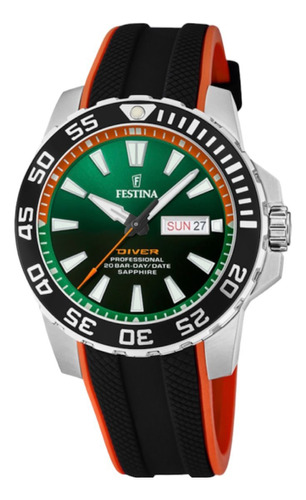 Reloj Festina F20662.2 De Caucho Negro Y Cristal De Zafiro 