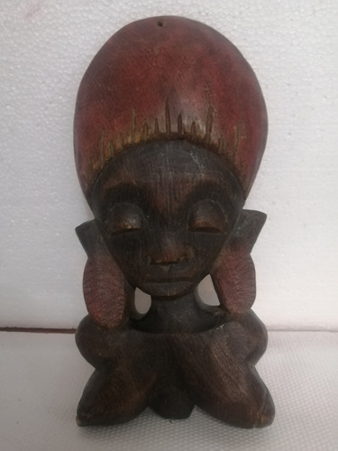 Estatua Fetiche Diosa Africana Talla Madera Antigua Tribal 