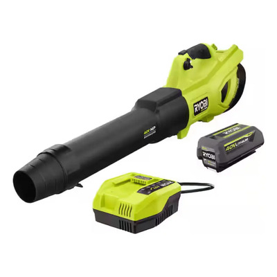 Kit Sopladora Con Batería 4ah Y Cargador Ryobi Ry404014k Color Verde