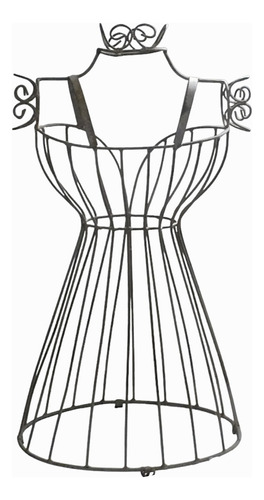Figura Busto Jaula Coronita Vestido Metal Decoración Fiesta