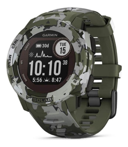 Smartwatch Garmin Solar Instinct Camo 0.9  Caja 45mm De  Polímero Reforzado Con Fibra  Lichen Camo, Malla  Lichen Camo De  Silicona