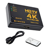 Adaptador Switch Hdmi 3 A 1 Con Control Remoto